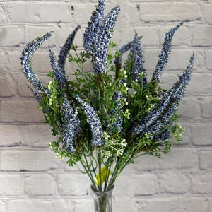 Blue Astible Mixed Bush 20&quot; X 10, Filler Bush Vase Filler, Greenery Stem Wreath Embellishment Supply, Floral Supply, 30579BL