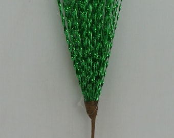 Metallic Green Stripe Christmas Spray 19", Christmas Tree Spray, Metallic Pick, Centerpieces, Swags, Garlands or DIY Projects, 82314-GN