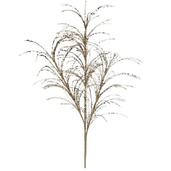 Gold Glitter Sequin Pampas Grass Spray, Christmas Tree Spray, Glitter Pick for Wreaths, Centerpieces, Swags, Garlands, MTX68965