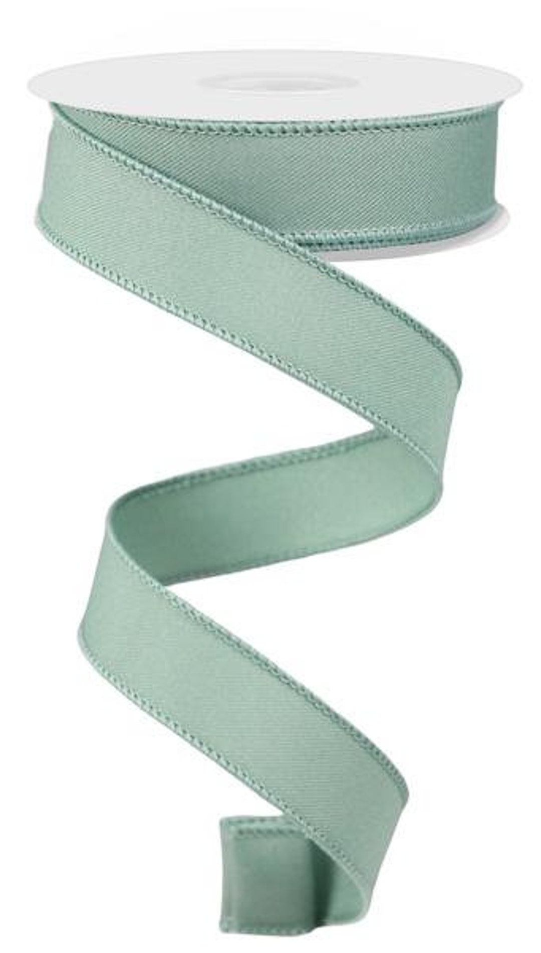 Sage Green Diagonal Weave 7/8” X 10 Yards Wired Ribbon, RGE7202H2 - Etsy
