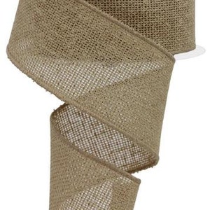 Faux Burlap 2.5” x 10 Yards Wired Ribbon, Ribbon for Wreaths, Crafts or Floral Designs, RGE140201