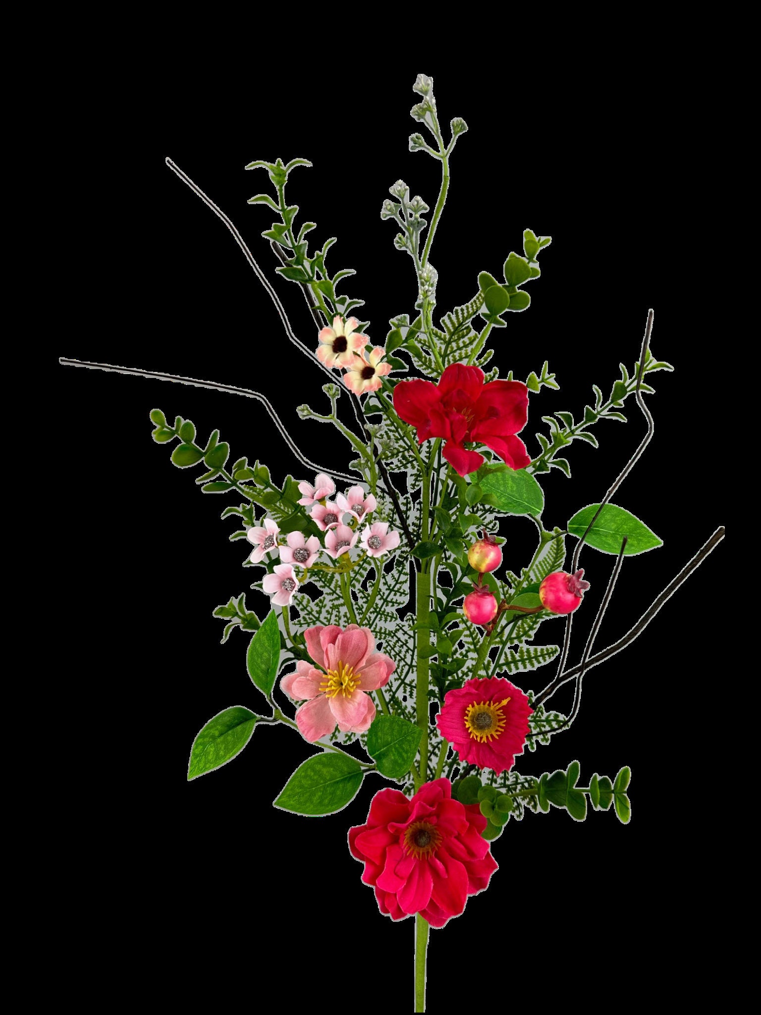 botanical swag wild flowerＡ KE29935 - Creative Kitchens | Wild Flower Spot Wallpaper