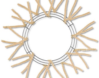 Wire Wreath Base Burlap Color, 15" Wire Dia, 25" OAD- Pencil Work, Wreaths, Wreath Embellishment Supplies, XX7504W4