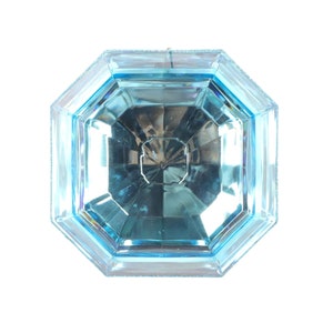 Gem Ornament Light Blue 6” Square Acrylic Jewel Cut Precious, Light Blue Shatterproof Christmas Ornament, Wreath Attachment or Supplies