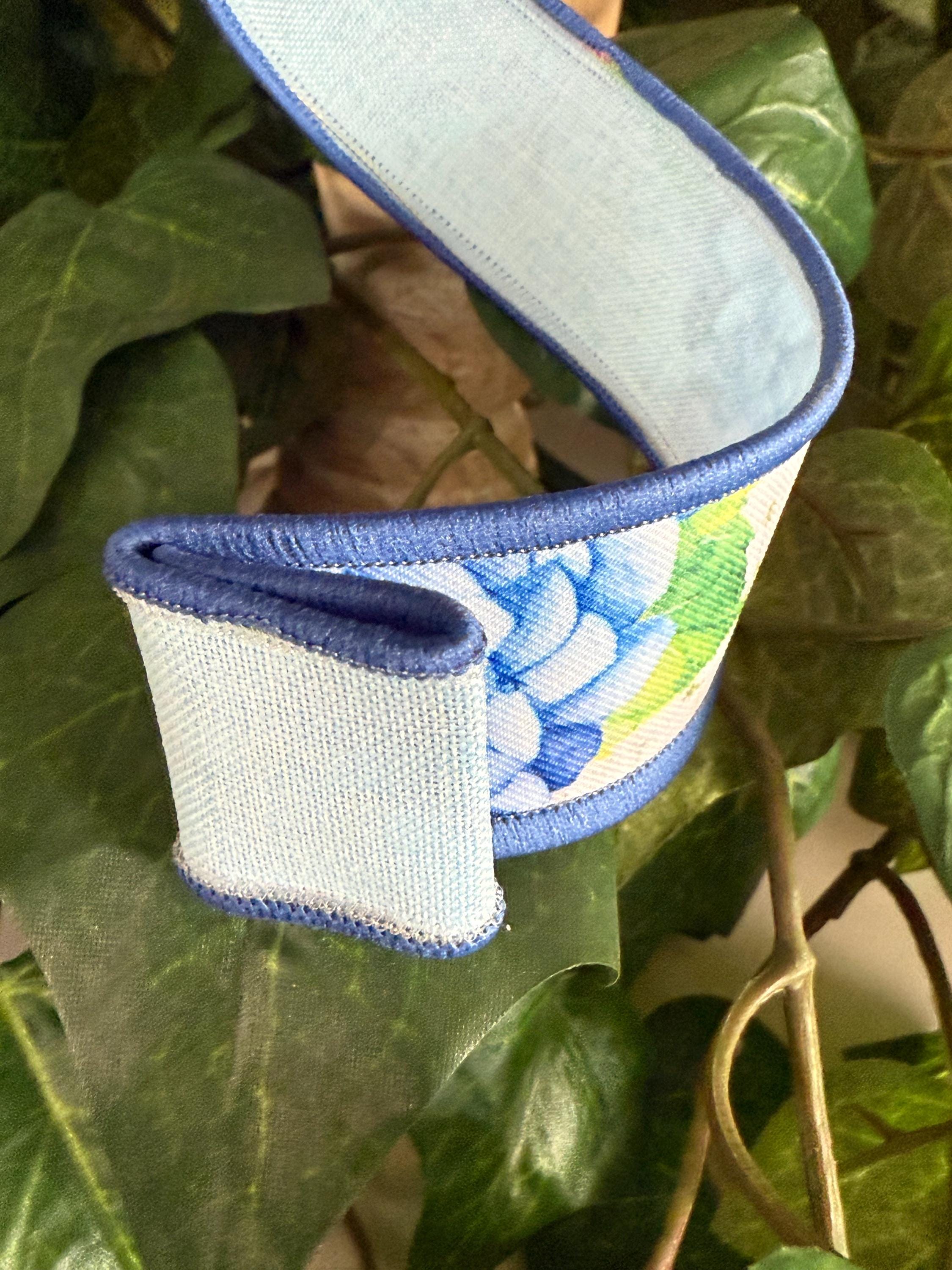 Hydrangea Ribbon, Pink, Purple, Blue, and White, 1.5” X 10