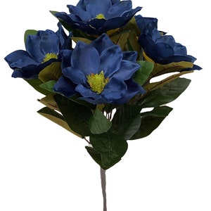 Magnolia Bush x 5, Blue Magnolia, Blue Christmas, Centerpieces, Swags, Garlands, Christmas Trees 85525BL