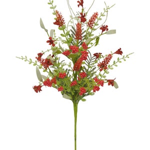 Red 60919 Lavender Berry Spray, Twigs and Greenery Filler Spray 23”, Wreath Embellishment, Floral Supply, July 4th Floral Bushes, 60919