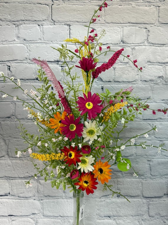 Mixed Daisy Berry Spray 30”, Wreath Embellishment Supply, Floral