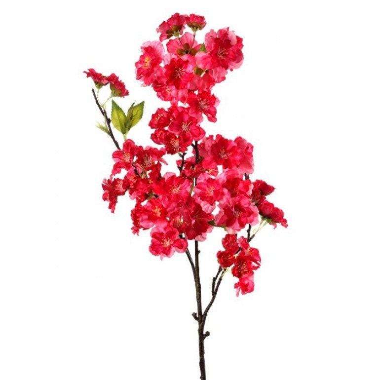 チェリーページ Cherry Blossom Hot Pink Pick 18”, Floral Stems for Wreath