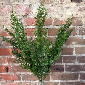 Greenery Filler, Plastic Mini Leaf Bush, 24.5&quot;, Dark Green, Spring Greenery Bush Vase Filler, Greenery Stem, FG661133