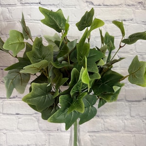 English Ivy Bush 18” x 12, Green Ivy Bush Vase Filler, Greenery Stem Wreath Supply, Floral Supply, Wedding Bouquet, 80021-GN Ivy
