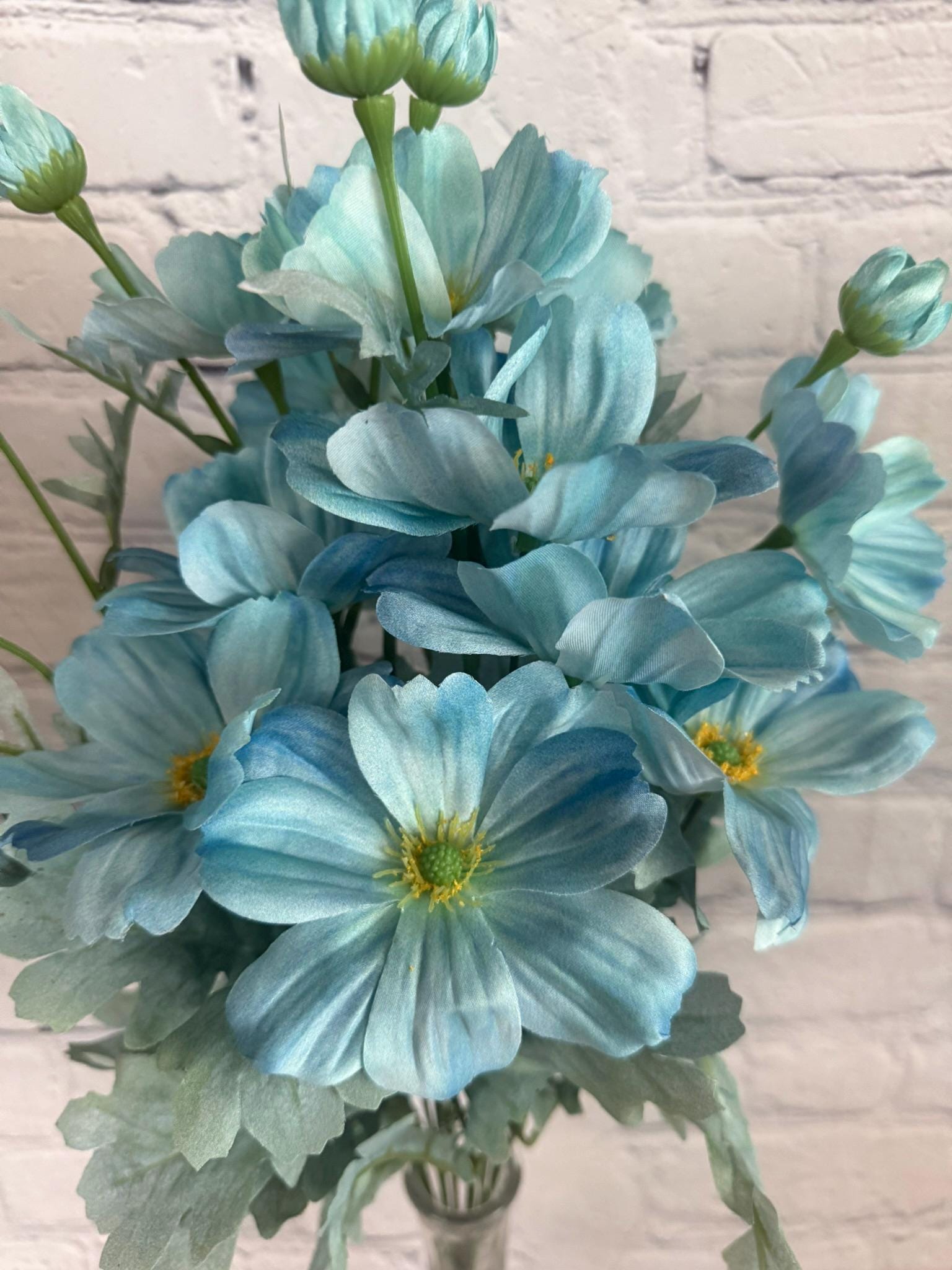 Teal Cosmos Bush X 12, 22”, Wreath Embellishment Supply, Floral