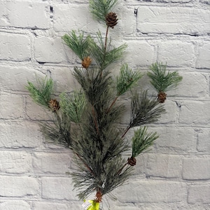 Pine Spray, Deluxe Smokey Pine 24&quot; Winter Greenery Bush, Pine bush, Wreath Embellishment Supply, Floral Supply 89231GN