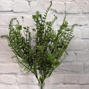 Greenery Plastic Button Leaves Mixed Bush 18 inches Tall Spring Filler Greenery for Arrangements and Wreaths, 13624GN