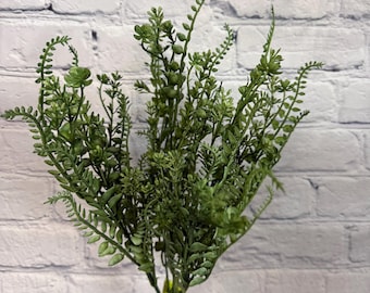 Greenery Plastic Button Leaves Mixed Bush 18 inches Tall Spring Filler Greenery for Arrangements and Wreaths, 13624GN