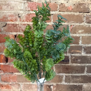 Spring Greenery 22&quot;L Plastic Circle Leaf Bush - 9 Stem Filler for Wreaths, Vases & Centerpieces, FG661830