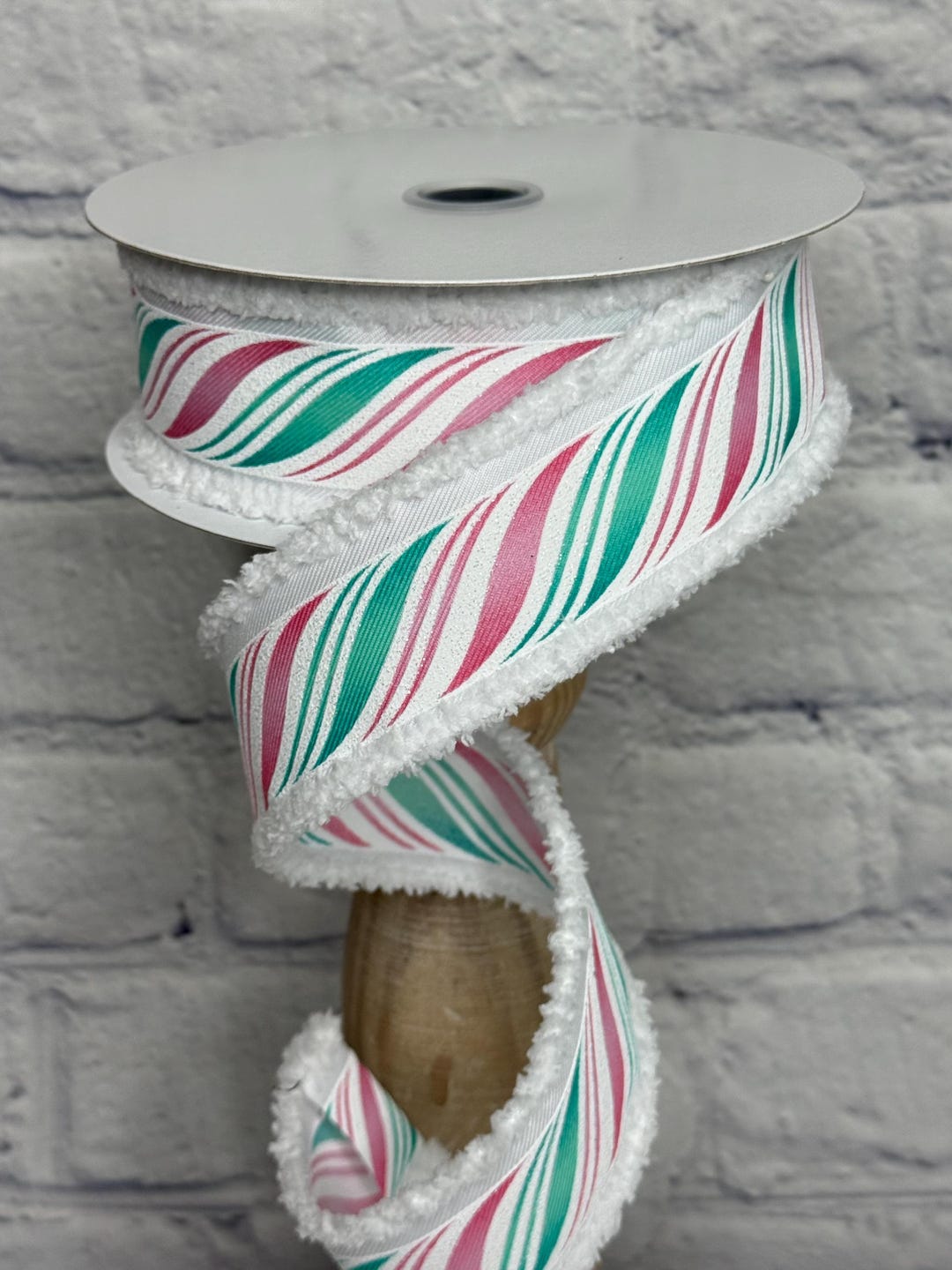Chocolate Straw String Ribbon Candy Swirl Stripe Ribbon – 1.5