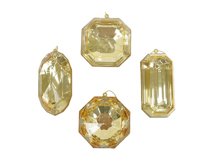 Gold 4 Acrylic Jewel Assortment Set Gem Ornament Gold Etsy
