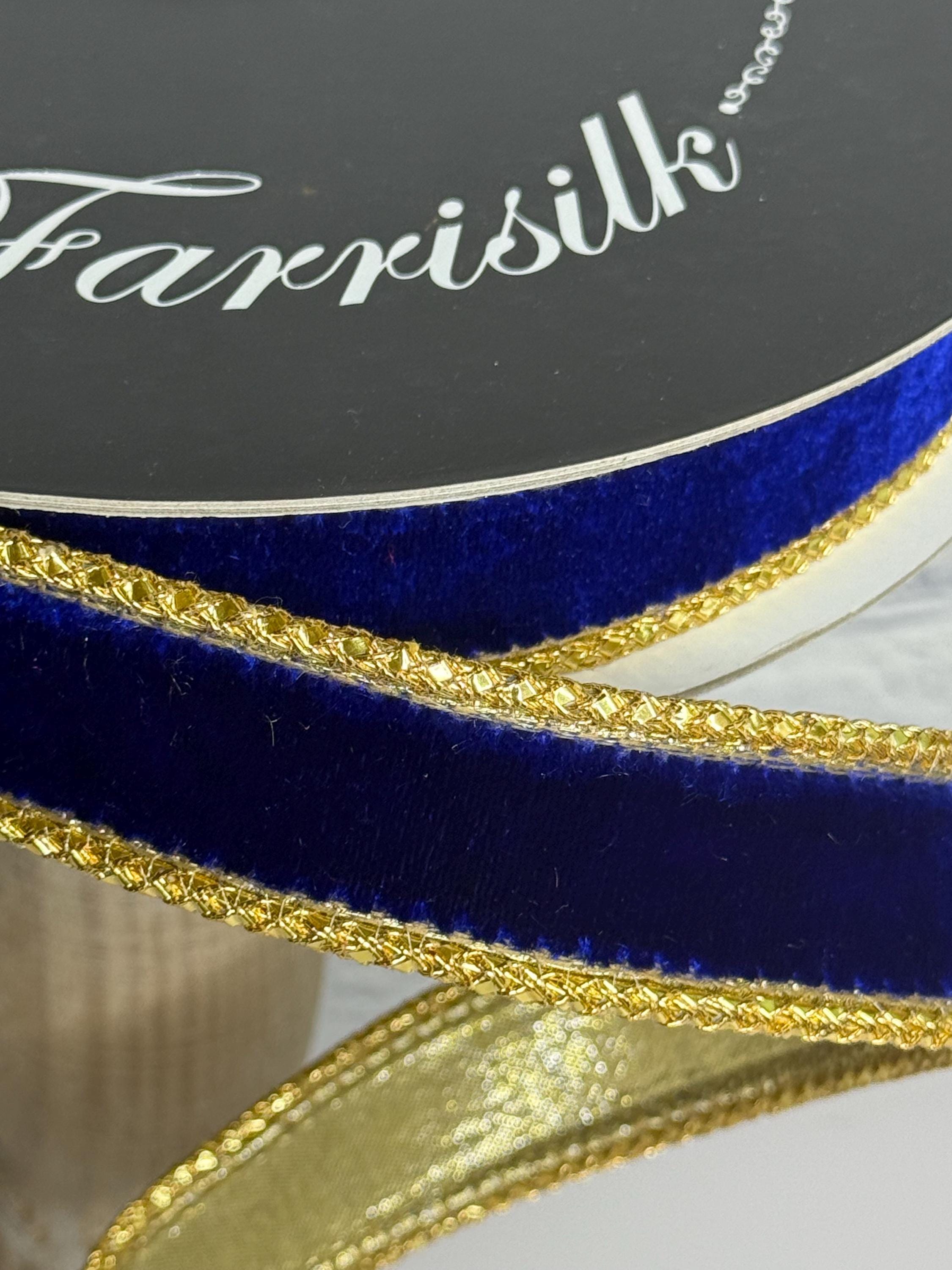 Roal Ribbon Royal Blue Velvet Farrisilk Ribbon – 1