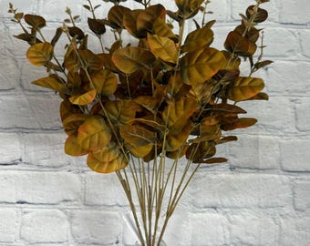 Eucalyptus Bush, Green X 5, 20", Fall and Summer Greenery, Wreath Embellishment Supply, Floral Supply