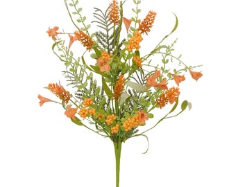 Orange 60919 Lavande avec baies, brindilles et verdure enduit de protection en spray 23 po. Matériau pour embellissement couronne, Fourniture florale, Buissons de fleurs, 60919