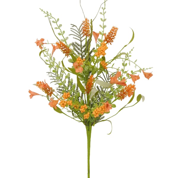 Orange 60919 Lavender with Berries, Twigs and Greenery Filler Spray 23”, Wreath Embellishment Supply, Floral Supply, Floral Bushes, 60919