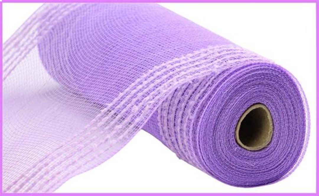 Bordered Mesh Lavender Drift Poly Wide Border Mesh 10.25