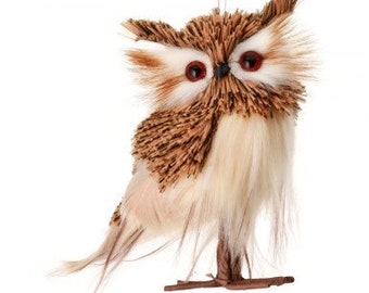 Faux Fur Forest Trail Owl 5" H, Perfect for Wreaths, Centerpieces, Swags, Garlands, Christmas Trees, MTX64693