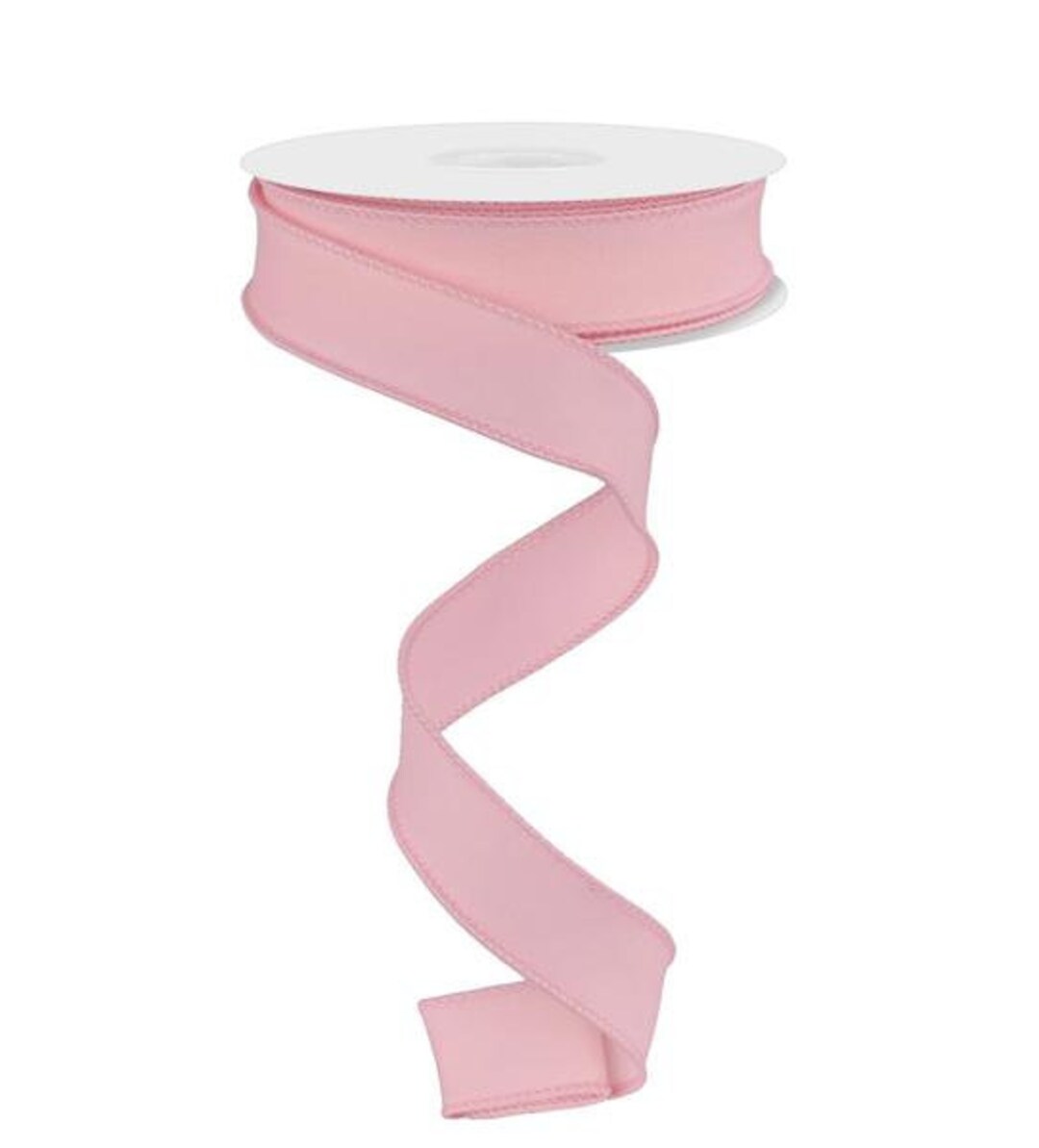 Pale Pink Diagonal Weave Ribbon, 7/8
