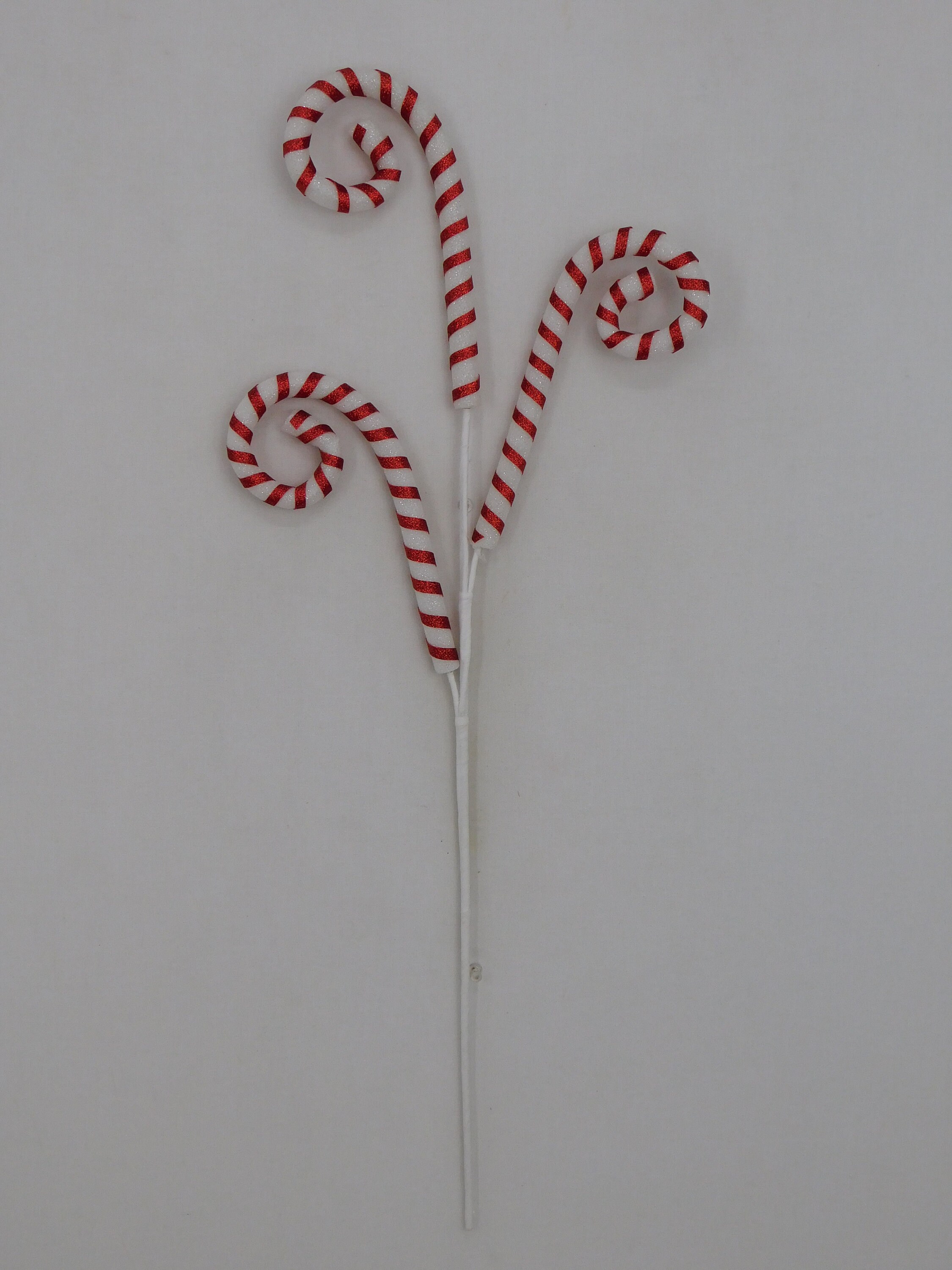 Red and White Curly Candy Canes Peppermint Spray for Wreaths Etsy