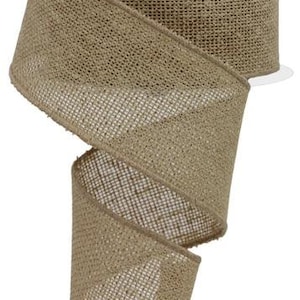 Faux Burlap 2.5” x 100 ft Wired Ribbon,  Ribbon for Wreaths, Crafts or Floral Designs RGE340201