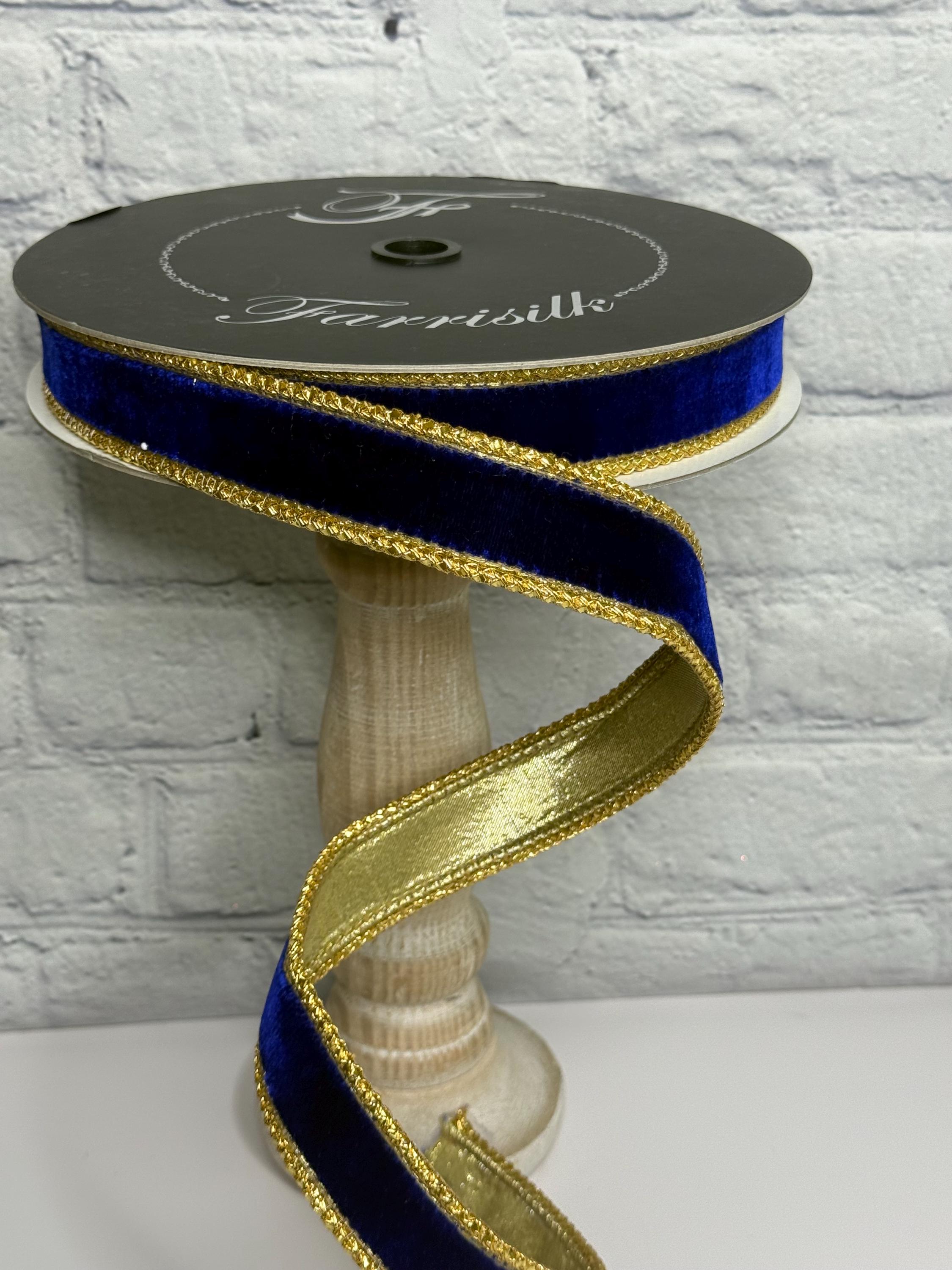 Roal Ribbon Royal Blue Velvet Farrisilk Ribbon – 1