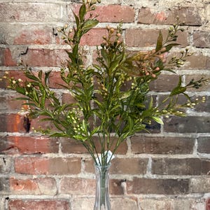 Greenery Filler, Plastic Mini Bud Leaf Bush with Soft Pink & Green Leaves, 21&quot; L, FG661737