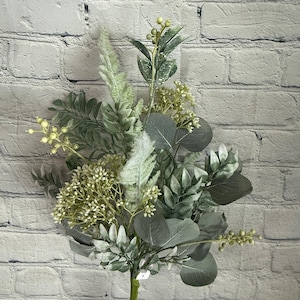 Eucalyptus Mixed Berry Spray 22&quot;, Spring and Summer Greenery Wreath Embellishment Supply, Floral Supply, 83397