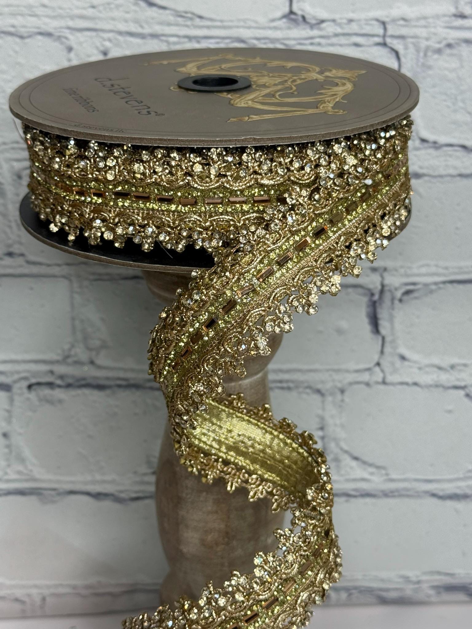 Gold Jeweled Ribbon, 1.25