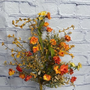 Mini Mum Mixed Bush 18", Fall Floral, Wreath Embellishment Supply, Floral Supply, Weddings, 65355