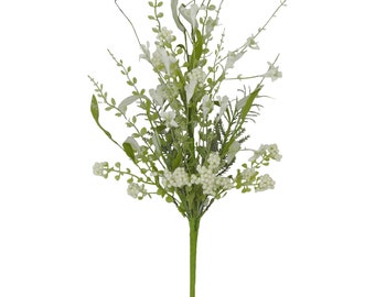 Cream 60919 Lavender Berry Spray, Twigs and Greenery Filler Spray 23”, Wreath Embellishment Supply, Floral Supply, Floral Bushes, 60919