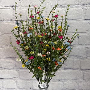 Spring Flowers Multi Color Bush 21”, Spring Filler, Easter Floral, Floral Filler, Wreath Embellishment Supply, 82394
