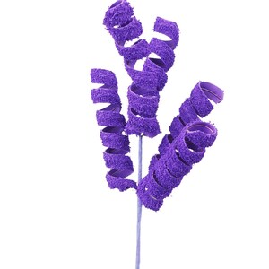 Curly Purple Frizzy Pick 16”,  Floral Decor, Spring Easter or Summer Wreath Embellishment 62607PU