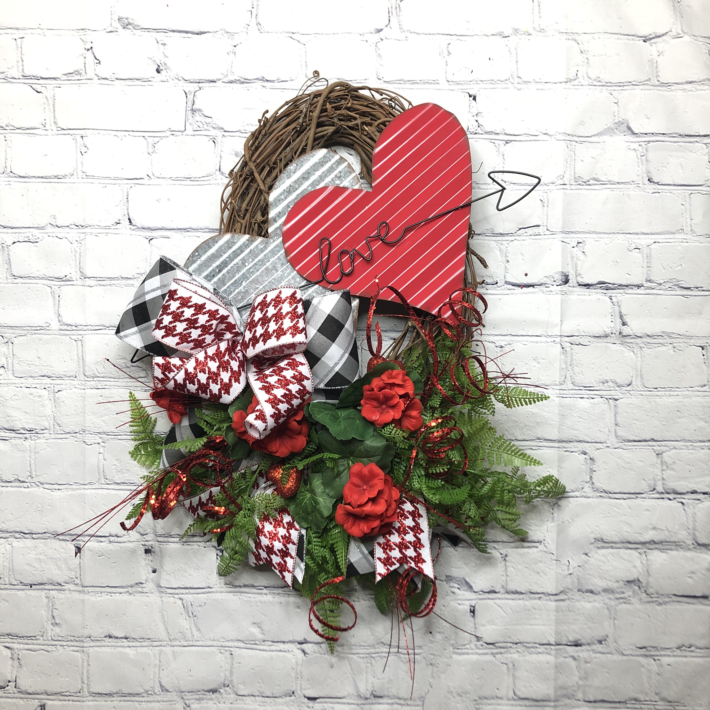 Heart shape large valentine boxes empty destash two Happy Valentine’s Day Metal Heart Decor, Valentine Farmhouse Wreath