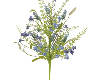 Blue 61919 Lavender Berry Spray, Twigs and Greenery Filler Spray 23”, Wreath Embellishment Supply, Floral Supply, Floral Bushes