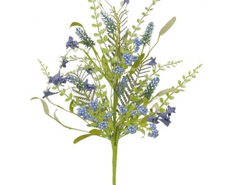 Bleu 61919 Lavande en vaporisateur, baies, brindilles et verdure en spray 23 po. Matériau d'embellissement couronne, fourniture floral, buissons de fleurs