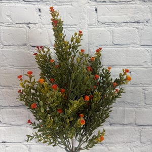 Gypso Orange Bush 19” x 7, Mix Greenery Bush Vase Filler, Greenery Stem Wreath Embellishment Supply, Floral Supply, 82813-OR