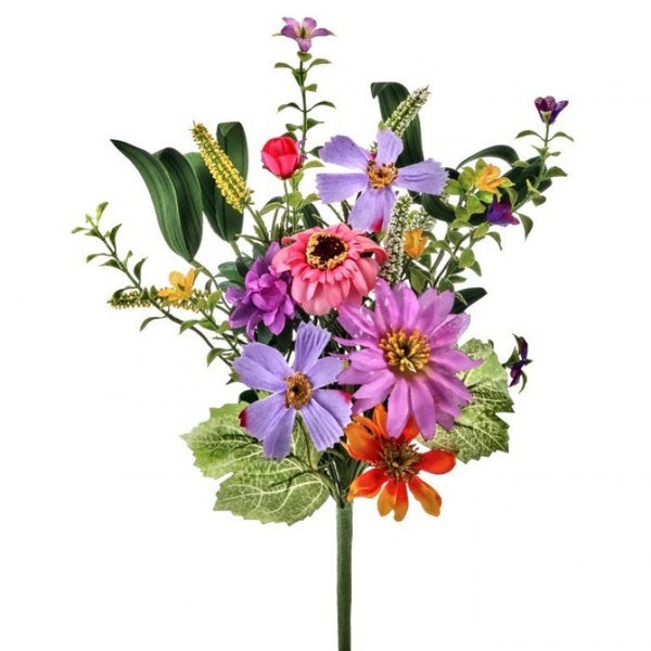 Multi Color Mixed Cosmos Wild Flower Bouquet 14”, Wreath Embellishment Supply, Floral Supply, Floral Bushes, MTF22637