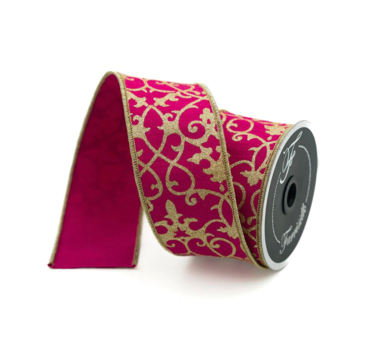 2.5 Royal Faux Burlap Ribbon: Hot Pink (10 Yards) [RG121211] 