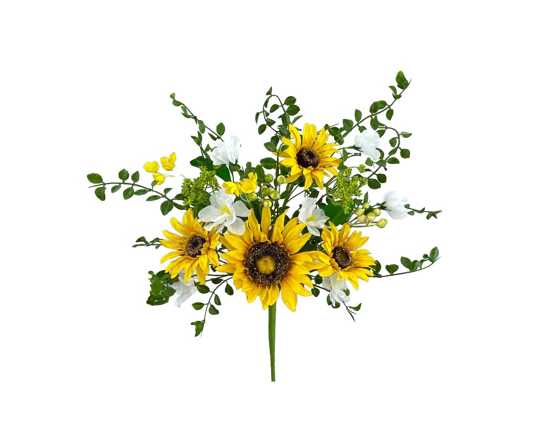 Sunflower Mix Leaves Bush 22, Sunflower, Wildflower Berries and Leaf