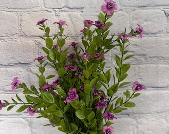 Fushia Filler Bush X 9 17", Mix Greenery Bush Vase Filler, Greenery Stem Wreath Embellishment Supply, Floral Supply, 82396-FU