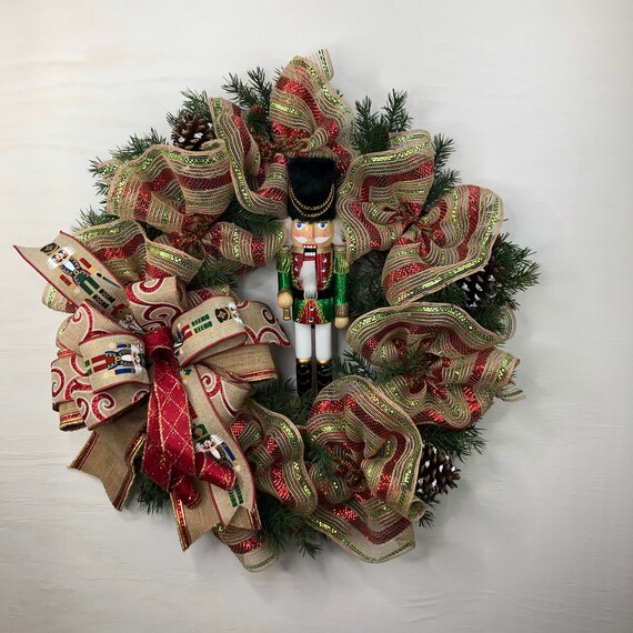 Winter door Hanger Nutcracker front door hanger Christmas front door decor Christmas door hanger