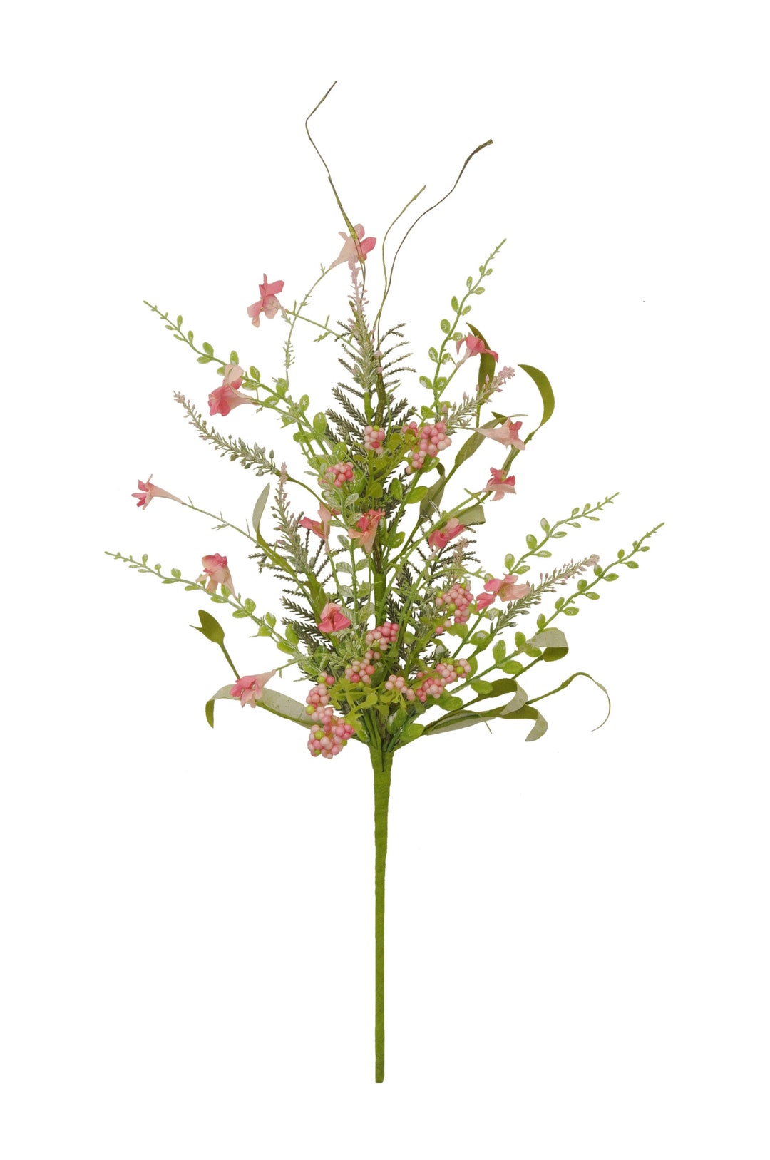Pink Lavender Berry Spray, Twigs and Greenery Filler Spray 23, Wreath