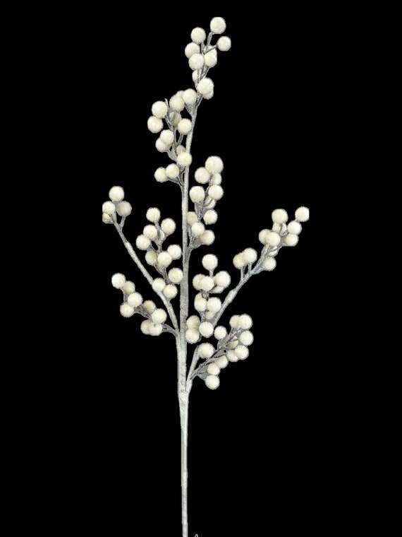 Snow Covered White Berry Spray X9, 31, White Berry Spray, Wreath  Embellishment Supply, Floral Supply, Artificial Berry Pick 85861WT 